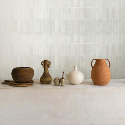 Smart Tiles Peel and Stick backsplash, Stacked White & Grey, 11.43"x9" - color: White & grey