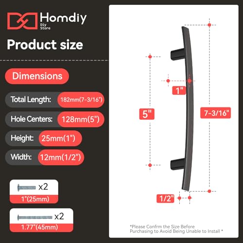 homdiy 5 Pack Oil Rubbed Bronze Cabinet Pulls, Solid Zinc Alloy, 5 Inch CC - color: Oil Rubbed Bronze, size: 5 Inch Hole Center