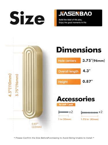 Cabinet Pulls Gold 3.75" Hole Center 5 Pack - color: Brushed Gold, size: 3-3/4"(96mm) Hole Center