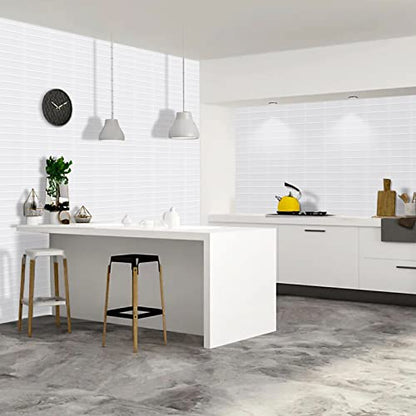 Peel and Stick Backsplash for Kitchen,New Upgrade 12" x 12" Large Premium Kitchen Backsplash,Stick on Subway Tile Peel and Stick Backsplash,White 10-Sheet. - color: White