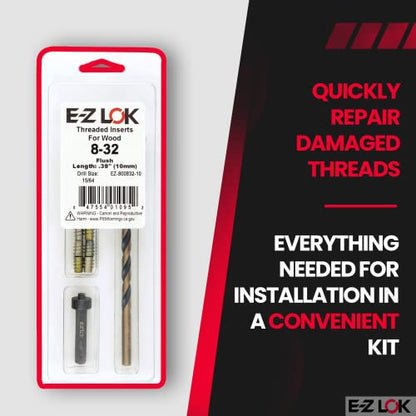 E-Z LOK Thread Repair Kit, 8-32 - size: 8-32 x 10mm, style: Flush
