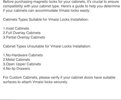 Vmaisi Magnetic Cabinet Locks for Babies (Stardand, Unit Count 4)