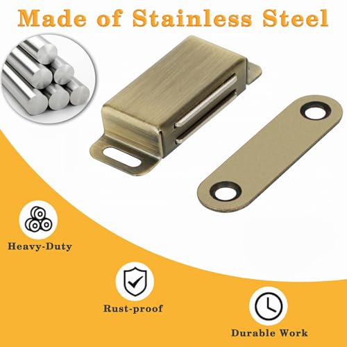 Alise Magnetic Cabinet Latch Cabinet Door Catch Clasps Bronze,4 Pcs - color: Green Bronze, size: 1-Small Size