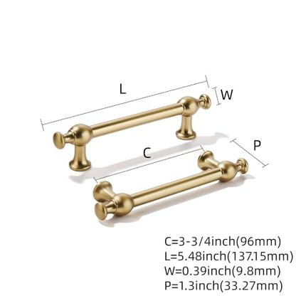 khtumeware 5-Pack 3-3/4-Inch(96mm) Champagne Bronze Cabinet Pulls - color: Champagne Bronze, size: 3-3/4"(96mm) Hole Center