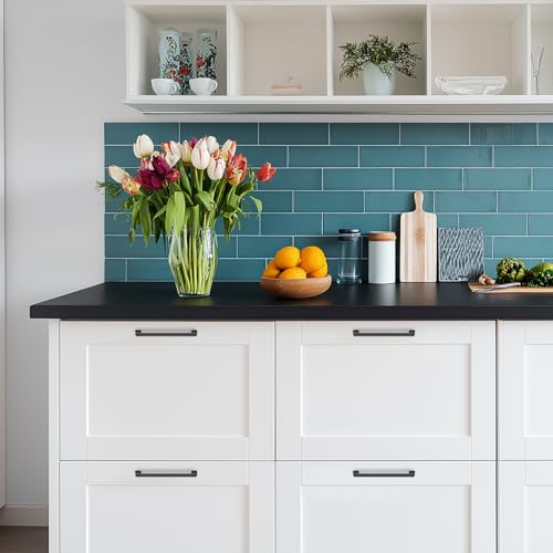 HOME EDIT Matte Black Cabinet Handles Zinc Pulls 7 Inch 10 Pack - color: Matte Black, size: 7 inches Hole Center