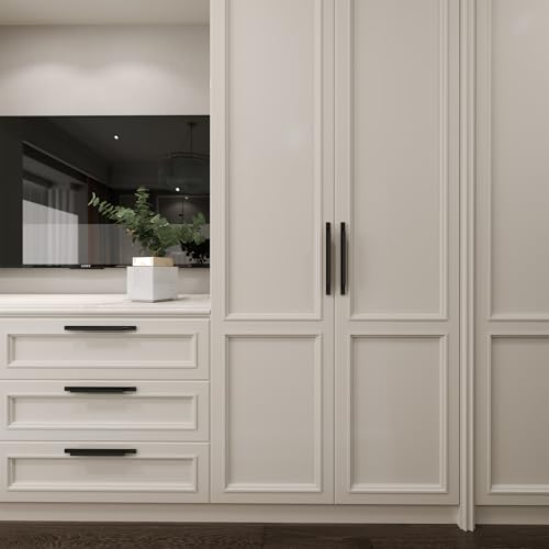 Peaha 25 Pack 3-3/4 Inch Hole Center Black Kitchen Cabinet Handles - color: Black-25pack, size: 3-3/4in Hole Centers