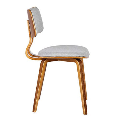 Armen Living Jaguar Mid-Century Dining Chair in Walnut Wood and Gray Fabric - Set of 6 - color: Gray/Walnut, size: Set of 6