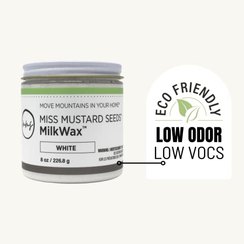 Miss Mustard Seed's White MilkWax Wood Wax for Furniture & Cabinets, 4 oz - color: White, size: 4 Ounce (Pack of 1)