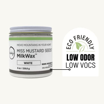 Miss Mustard Seed's White MilkWax Wood Wax for Furniture & Cabinets, 4 oz - color: White, size: 4 Ounce (Pack of 1)