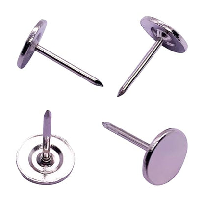 Maozaa Flat Head Upholstery Tacks, 100pcs 7/16" Silver Thumb Tacks - color: Silver - Flat Head