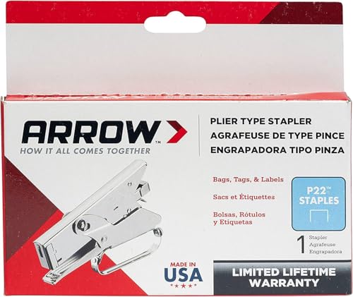 Arrow Fastener P22 Heavy Duty Handheld Plier Stapler for Crafts, Office, and Insulation, Uses 1/4-Inch and 5/16-Inch Staples - size: Medium