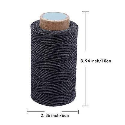284Yards Leather Sewing Waxed Thread, 0.8mm Waxed Thread for Bookbinding - color: Dark Gray
