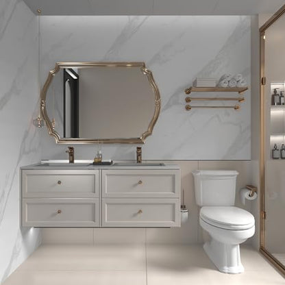 Large Marble Contact Paper White Peel and Stick Wallpaper 48"x354" - color: White and Silver, size: 48" x 354"