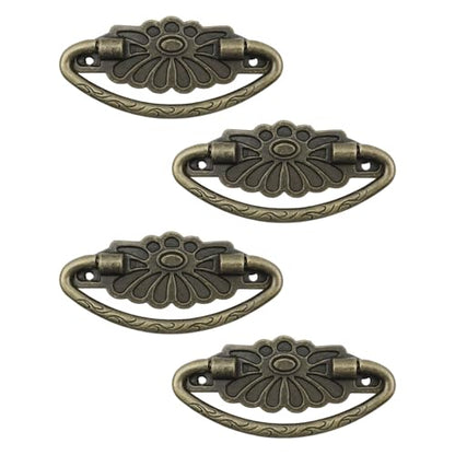 4 Pcs Antique Bronze Pulls Drop Swing Drawer Pulls Handles