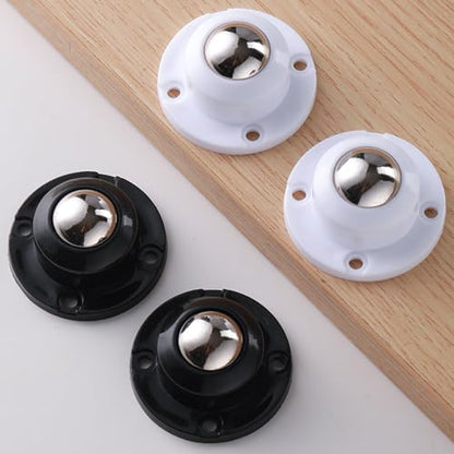 Dear Self Adhesive Caster Wheels for Furniture, Storage Box, Trash Can - Stainless Steel Universal Pulley 360 Degree Rotating Swivel Wheels - 1 Inch Low Profile - Black - 4 Pack - style: Black【1 inch】