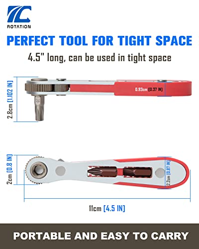 ROTATION 44pc Bit Set with 1/4 Mini Ratchet Offset Screwdriver - style: 44pc