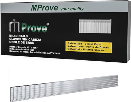 MProve Heavy Duty 18-Guage 1/2in (12mm) Electro-Galvanized Brad Nails [5,000 Nails] - size: 1/2in (12mm)