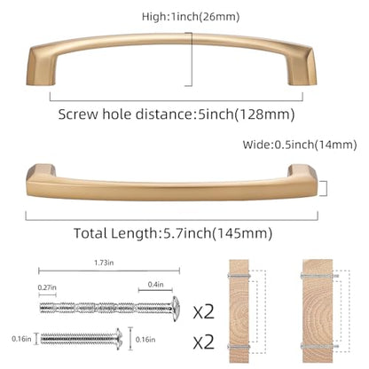 COTYKILEY 10 Pack 5 Inch(128mm) Champagne Bronze Cabinet Handles Champagne Kitchen Cabinet Pulls Cabinet Door Handles Kitchen Cabinet Hardware - color: Champagne Bronze, size: 5" Hole Center（128MM）