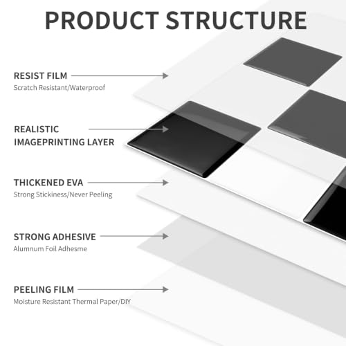 10 Sheets Upgraded Thicker Design Tile Peel and Stick Backsplash - color: Black/White