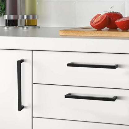 30 Pack Matte Black Cabinet Handles Black Square Dresser Pulls Cupboard Drawer Handles 8" Hole Center 203mm Modern Stainless Steel Kitchen Cabinet Hardware - color: Matte Black, size: 8 inch hole center (203mm)