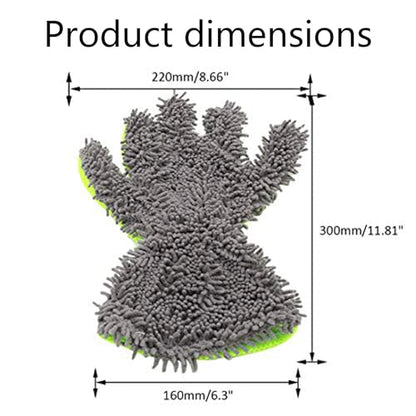 1 Set, Chenille Microfiber 5-Finger Wash Mitt, Scratch-Free