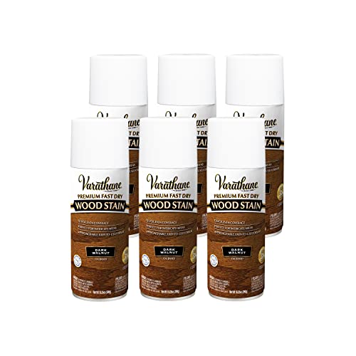 Varathane Premium Fast Dry Dark Walnut Wood Stain Spray - color: Dark Walnut, size: 10.25 Ounce (Pack of 6)