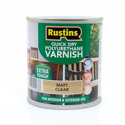 Rustins Quick Drying Polyurethane Varnish Matt Clear 500ml - color: Clear, size: 500 ml