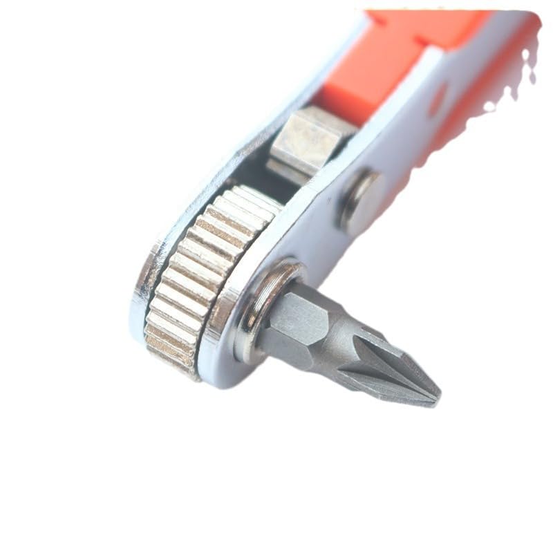 10-In-1 Angled Ratchet Screwdriver Set, 90 Degree Right Angle, Practical - color: Red