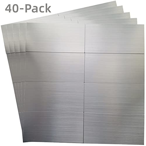 40-Pack 3"x6" Brushed Silver Aluminum Peel and Stick Tile - color: Brushed Aluminum