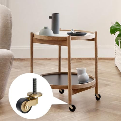 Semetall Solid Brass Swivel Caster with Rubber Wheels Set of 4 - style: A-217