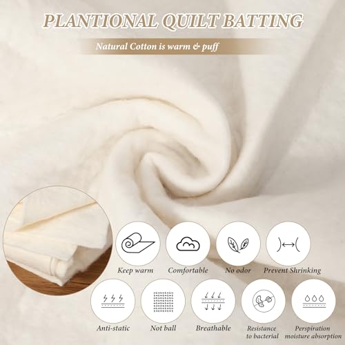 5 Pcs 45 x 60 Inch Natural Cotton Batting for Quilting