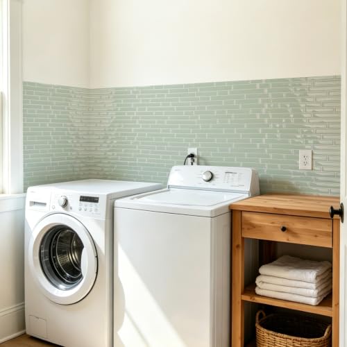 Art3d Linear Subway Design Tile Peel and Stick Backsplash, 20-Sheet, Teal - color: Teal