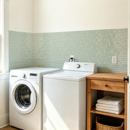 Art3d Linear Subway Design Tile Peel and Stick Backsplash, 20-Sheet, Teal - color: Teal