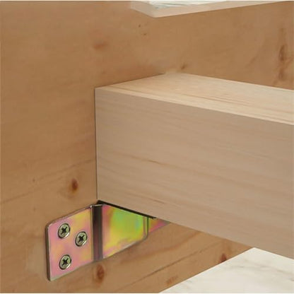 10-Piece Set of Metal Thickened Invisible Furniture Bed Connection Accessories Hinge Bed Hinge Hinge Wood Square Bar Bracket Bed Beam Bracket Hardware Connector, Plating