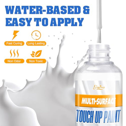Touch Up Paint - 3.5oz Matte and 3.5oz Gloss White Touch Up Paint Pen for Repairing Scratches, Chips, Cracks on Tubs, Tiles, Enamel, Acrylic, Multi Surface Touch-Up Paint for Walls, Floors, Furniture