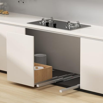 Pair Undermount Drawer Slides Bottom Mount Pull Out Shelf Slider Under Mount Drawer Glides Full Extension Soft Close Drawer Runner Shelf Track for Kitchen Face Frame or Frameless Cabinet Drawer - size: 12 Inch