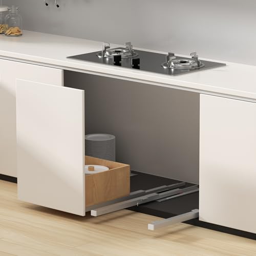 Pair Undermount Drawer Slides Bottom Mount Pull Out Shelf Slider Under Mount Drawer Glides Full Extension Soft Close Drawer Runner Shelf Track for Kitchen Face Frame or Frameless Cabinet Drawer - size: 14 Inch