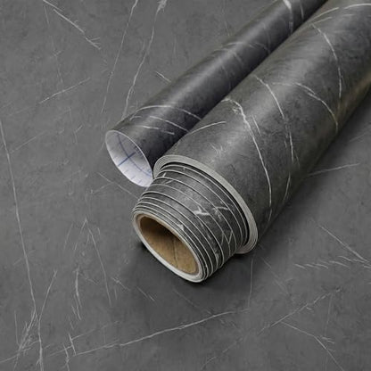Extra-Thick Marble Contact Paper (Matte, Marquina Charcoal) 23.6" x 118.1" - color: Marquina Charcoal (Matte), size: 23.6" x 118.1"