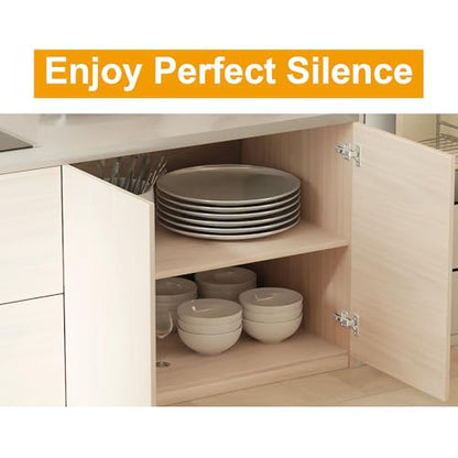 2-Pack Frameless Soft Close 40mm Cup Full Overlay Cabinet Hinges - size: Full Overlay