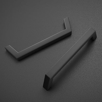 Estmoon 30 Pack Cabinet Handles, Matte Black 5 Inch Cabinet Pulls Square Drawer Pulls Stainless Steel Kitchen Handles Hardware for Cabinets Cupboard and Dresser Drawers, 128 mm Hole Centers - color: Matte Black