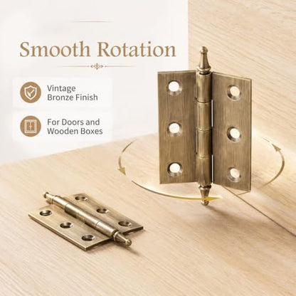 2 Inch Folding Butt Hinges, Brushed Bronze, 2Pcs - color: Brushed Bronze, size: 2 Inches