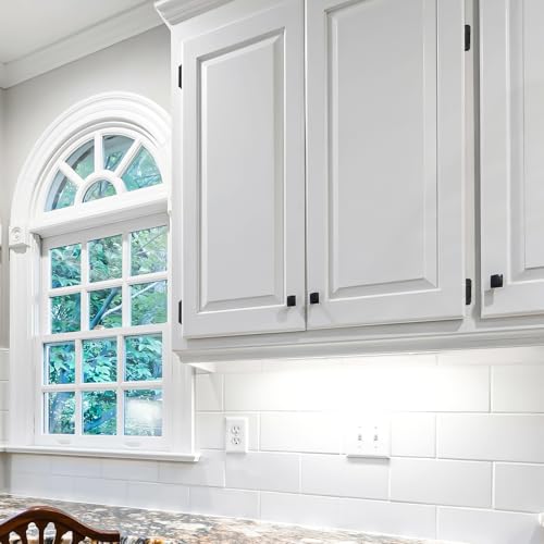 Ravinte Matte Black Semi-Overlay 1/2 inch Self-Closing Hinges, 50 Pack - color: Matte Black