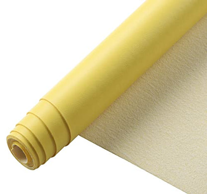 Picheng Smooth Faux Leather Sheets: 13.8"X53" Solid Soft Faux Leather Roll - color: Yellow