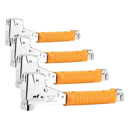 Arrow HT50 Heavy Duty Hammer Tacker, Chromed-Steel Manual Stapler with Sure-Grip Handle, Dual-Capacity Rear-Load Magazine, Fits 5/16”, 3/8", or 1/2" Staples (Pack of 4) - size: (4-Pack)