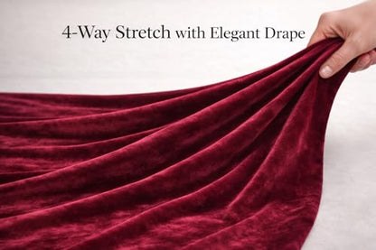 Slate Blue – Luxury 4-Way Stretch Velvet Fabric by Valentina Textile Inc – 58” Wide Soft Stretch Velvet for Sewing, Apparel & Upholstery (1 Yard) - color: Slate Blue, size: 1 Yard
