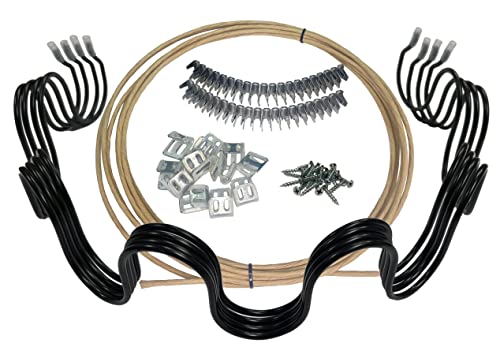 24" Inch Sofa Seat Replacement Coil with 25' Ft Spring Wire, 40 Stay Clips & 8 Upholstery Clips Repair Kit