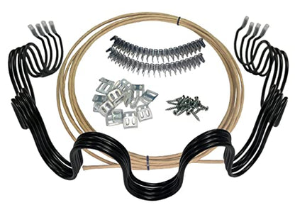 24" Inch Sofa Seat Replacement Coil with 25' Ft Spring Wire, 40 Stay Clips & 8 Upholstery Clips Repair Kit