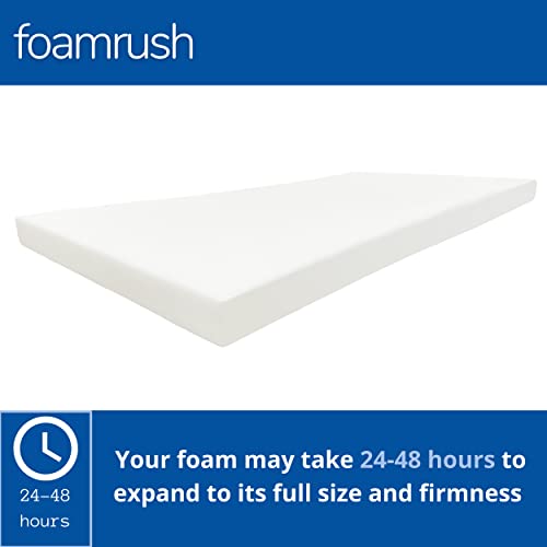 FoamRush 2" x 24" x 48" High Density Upholstery Foam Insert with Batting/Dacron (Seat Cushion Insert, Bench Cushion, Seat Replacement, Upholstery Sheet, Foam Pad, Foam for Couch Cushions) Made in USA - color: Dacron Wrapped High Density Foam, size: 2" x 2