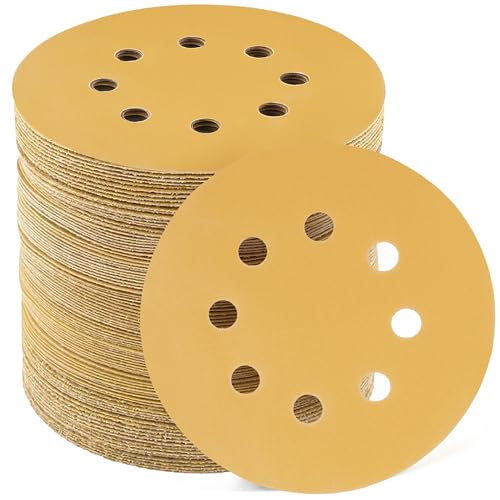LotFancy 100 PCS 400 Grit Sandpaper, 5 Inch 8 Hole Sanding Disc Aluminum Oxide, Orbital Sander Sandpaper for Stripping Paint, Sand Paper for Wood, Plastic, Rust Removal, Random Orbital Sander Pads - style: 100PCS 400 Grit