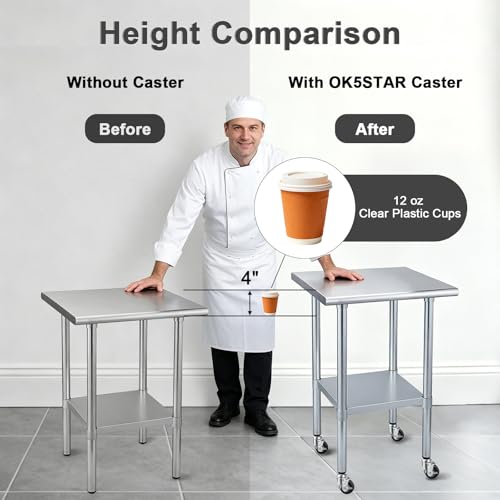 3 Inch Expanding Stem Caster Set of 4 for Stainless Steel Table - style: 3 Inch